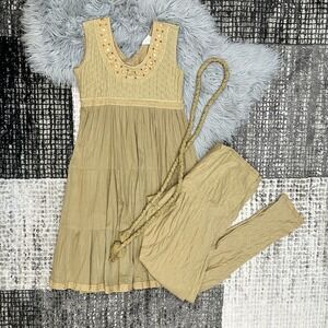 Minal Creation Brown/Gold Punjabi Suit W/Scarf Wrap‎ For Women Adjustable Sizing